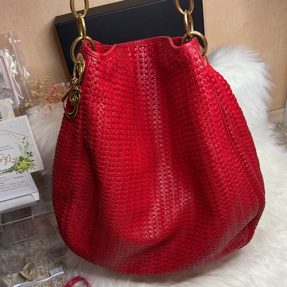 Christian Dior Woven Leather Tote